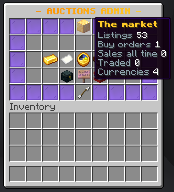 The admin menu