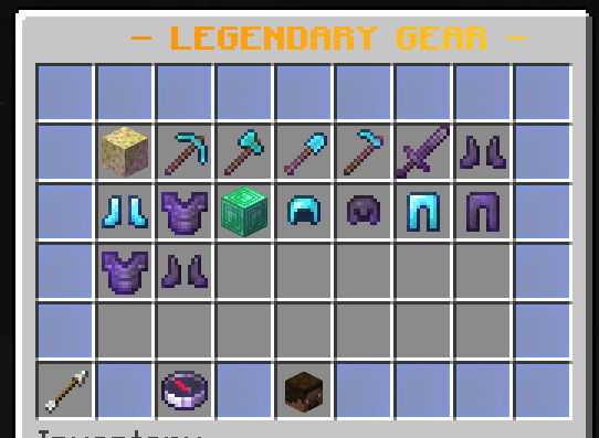 The Legendary Gear section