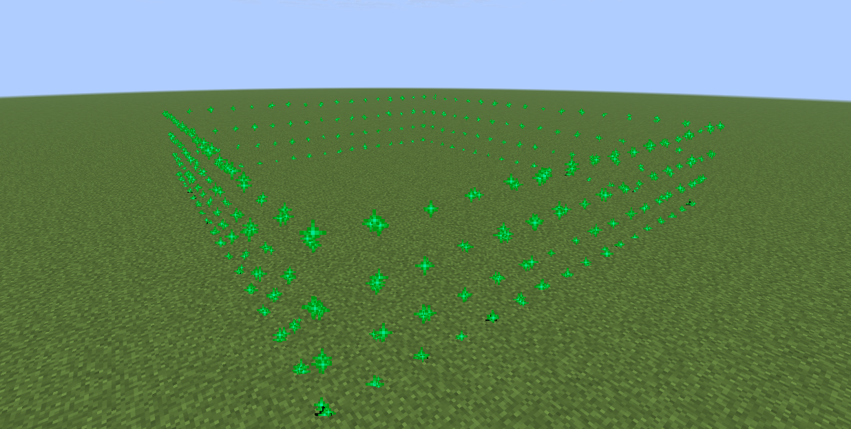 The claim outline, drawn in particles