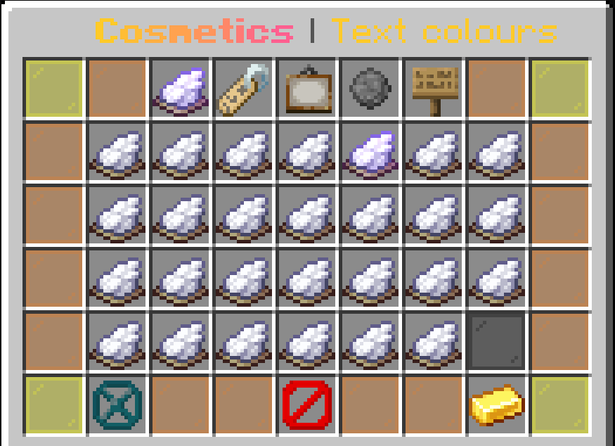 Cosmetics: text colours