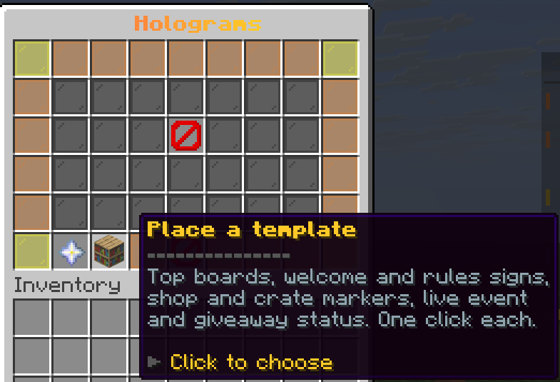 The hologram menu