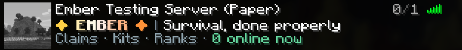 The server list entry