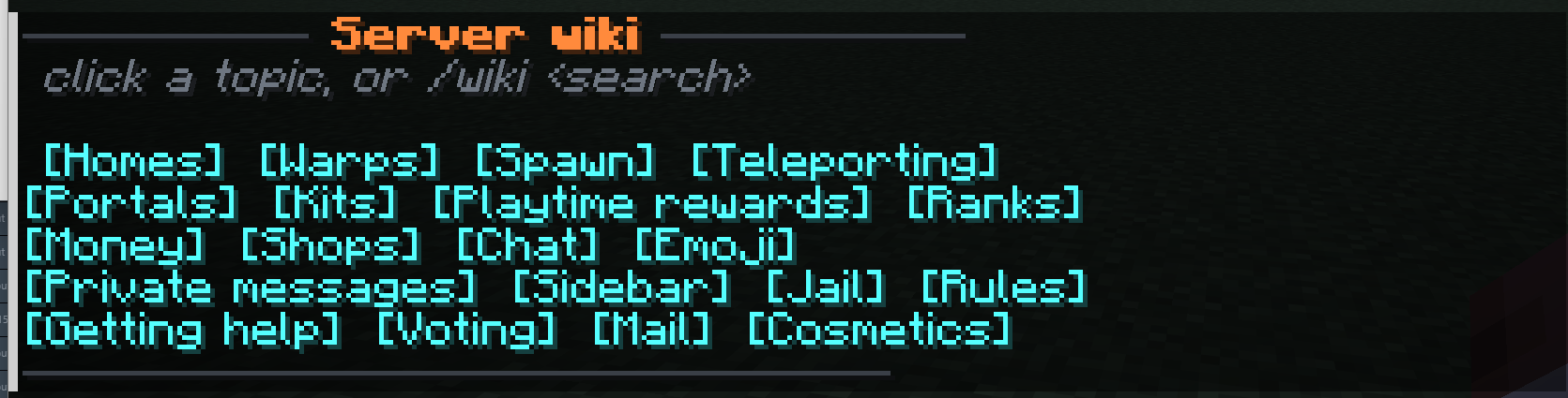 The in-game wiki